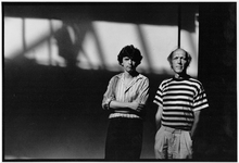 351059 Portret van Martin Berendsen (links, directeur van het Festival Theater aan de Werf en Peter Verboven, ...